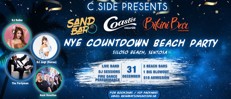 NYE Countdown Beach Party on Siloso Beach